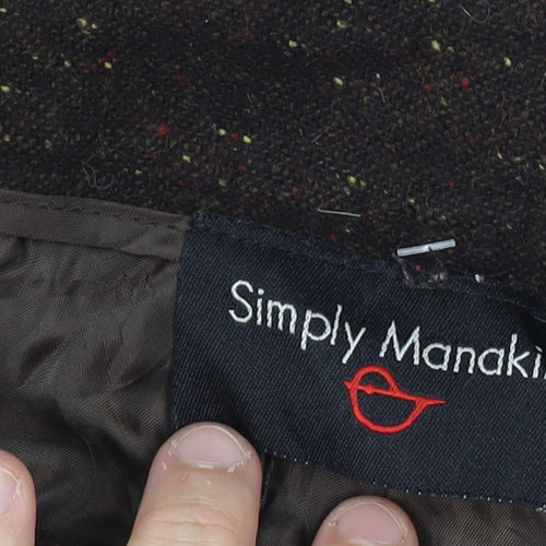 Simply Manakin Women’s Brown Size 8-10 Wool Blend Flared Lined Trousers