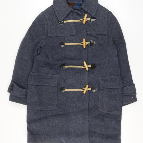 Convoy Check Size 14Womens Navy Mid-Length Toggle Overcoat