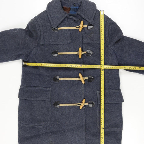 Convoy Check Size 14Womens Navy Mid-Length Toggle Overcoat