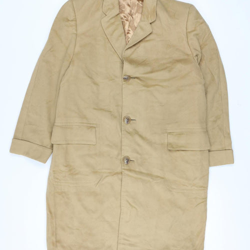 Oriental Cashmere Size L Men’s Beige 100% Cashmere Long Overcoat Lined