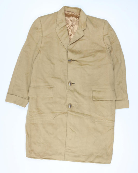Oriental Cashmere Size L Men’s Beige 100% Cashmere Long Overcoat Lined