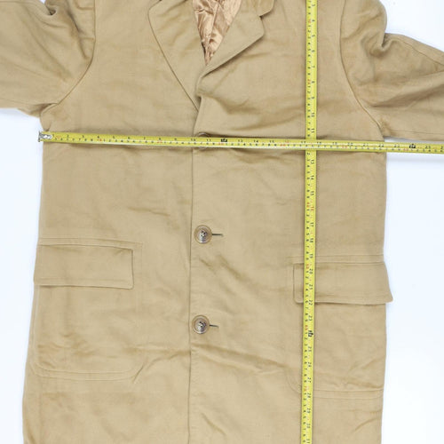 Oriental Cashmere Size L Men’s Beige 100% Cashmere Long Overcoat Lined