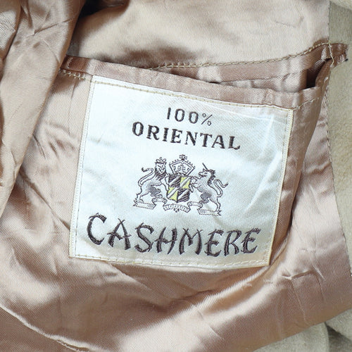 Oriental Cashmere Size L Men’s Beige 100% Cashmere Long Overcoat Lined