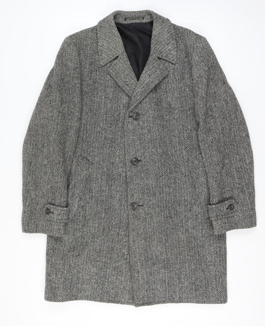Harris Tweed Men’s Grey Wool Herringbone Blazer Jacket Size Unlabelled