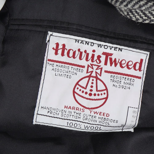 Harris Tweed Men’s Grey Wool Herringbone Blazer Jacket Size Unlabelled