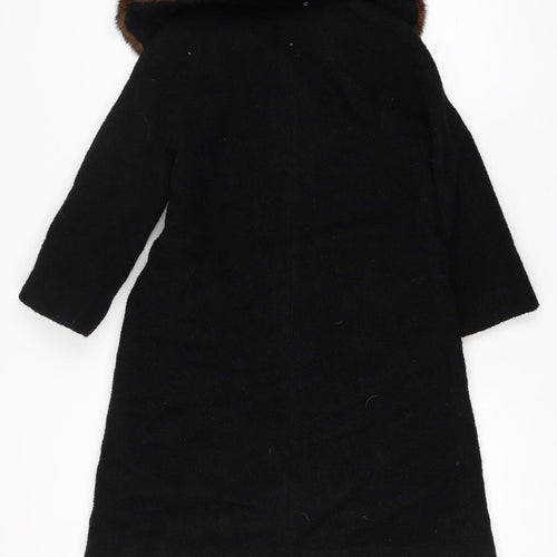Dayton's Women’s Size 12 Black Long Vintage Fur Collar Overcoat