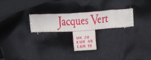 Jacques Vert Women Black UK 20 Maxi A-Line Beaded V-Neck Occasion Dress