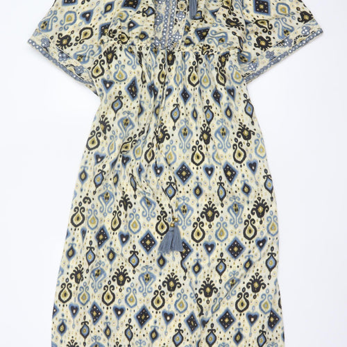 Blue Vanilla Women’s Multicoloured M Boho Geometric Kaftan Maxi Dress