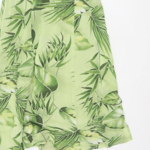 Nienhaus & Lotz Women Green UK 12 A-Line Tropical Chiffon Maxi Dress