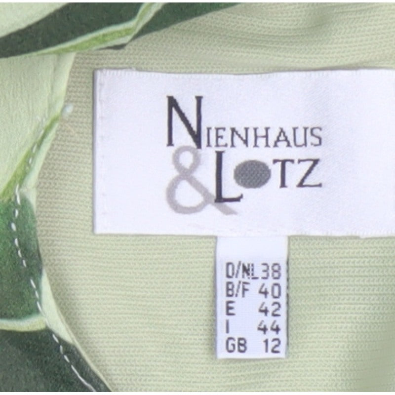 Nienhaus & Lotz Women Green UK 12 A-Line Tropical Chiffon Maxi Dress
