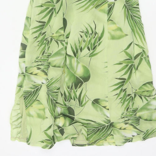 Nienhaus & Lotz Women Green UK 12 A-Line Tropical Chiffon Maxi Dress