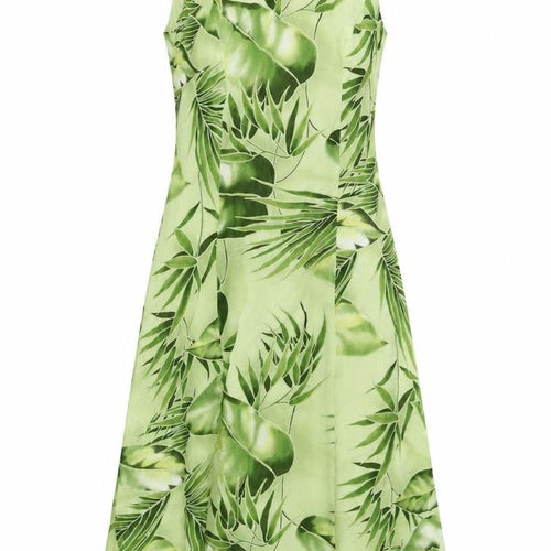 Nienhaus & Lotz Women Green UK 12 A-Line Tropical Chiffon Maxi Dress