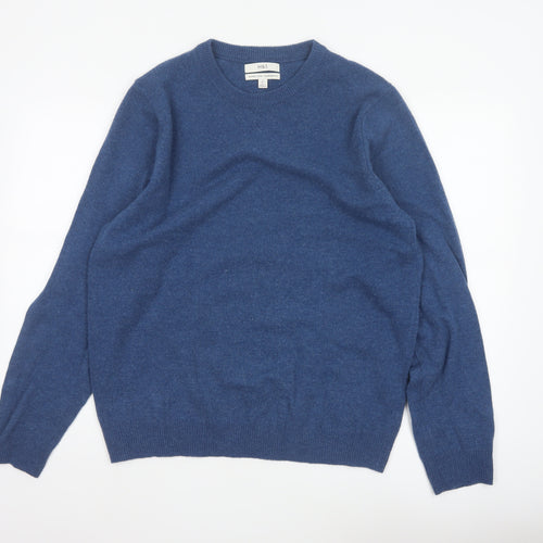 Marks and Spencer Men Blue L Lambswool Crew Neck Pullover Jumper