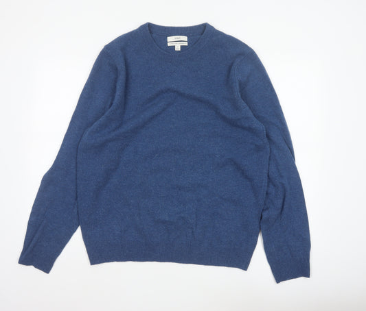 Marks and Spencer Men Blue L Lambswool Crew Neck Pullover Jumper