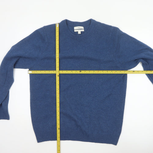 Marks and Spencer Men Blue L Lambswool Crew Neck Pullover Jumper