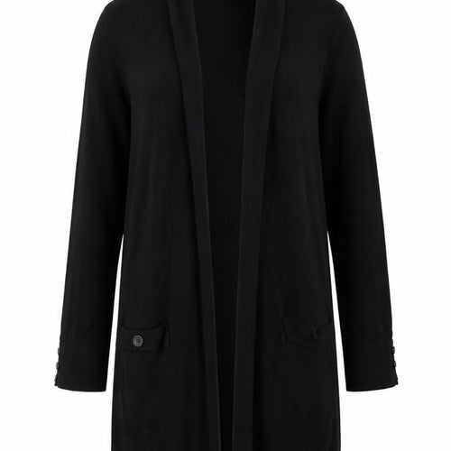 Wallis Women Black S Longline Open High Neck Viscose Cardigan