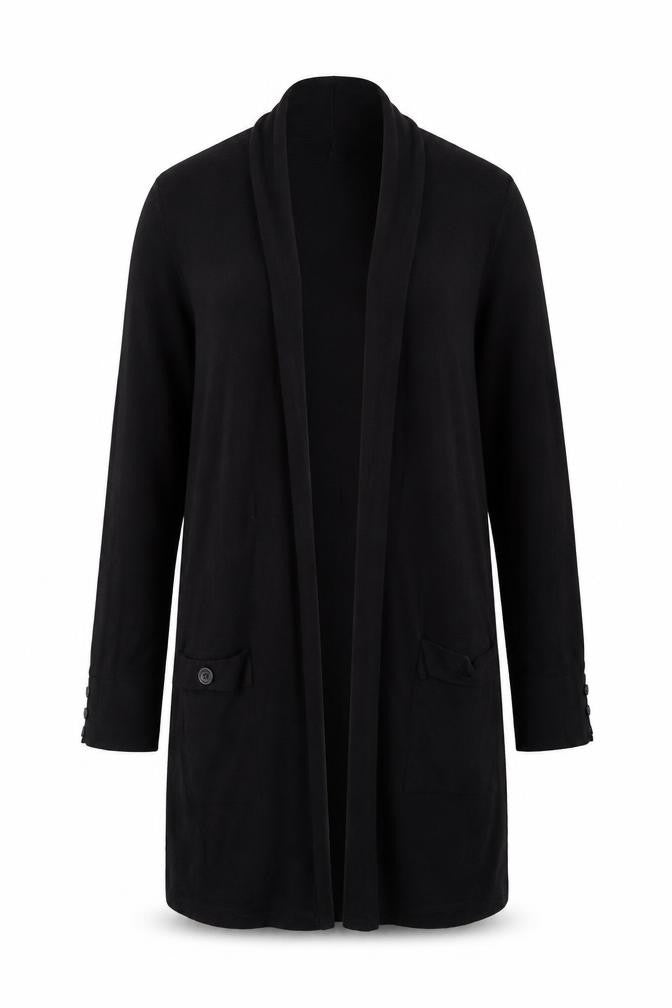 Wallis Women Black S Longline Open High Neck Viscose Cardigan
