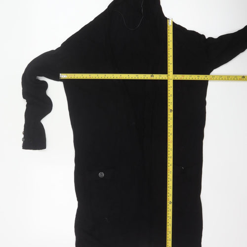 Wallis Women Black S Longline Open High Neck Viscose Cardigan