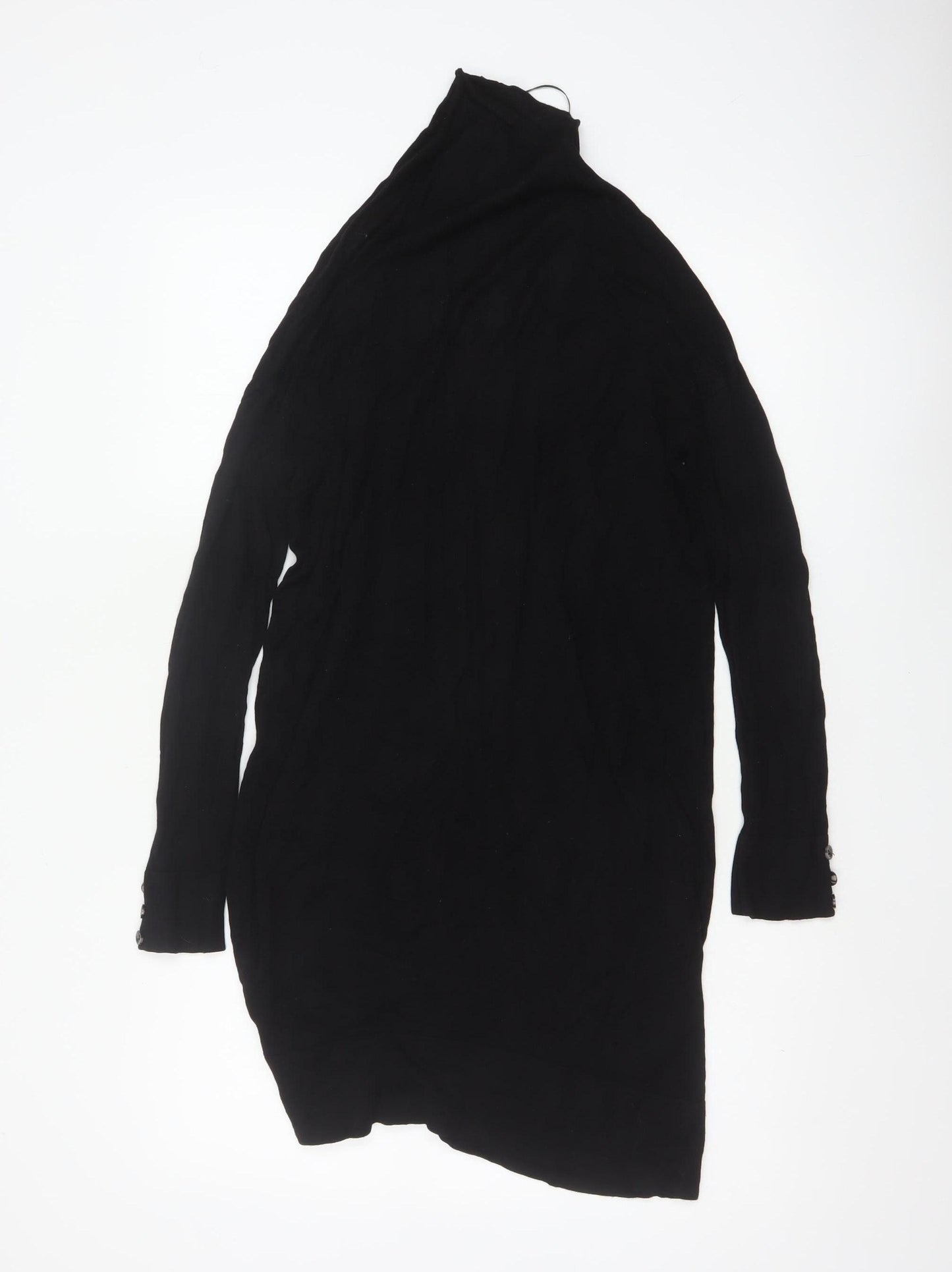 Wallis Women Black S Longline Open High Neck Viscose Cardigan