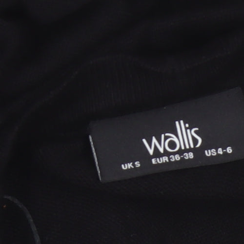 Wallis Women Black S Longline Open High Neck Viscose Cardigan