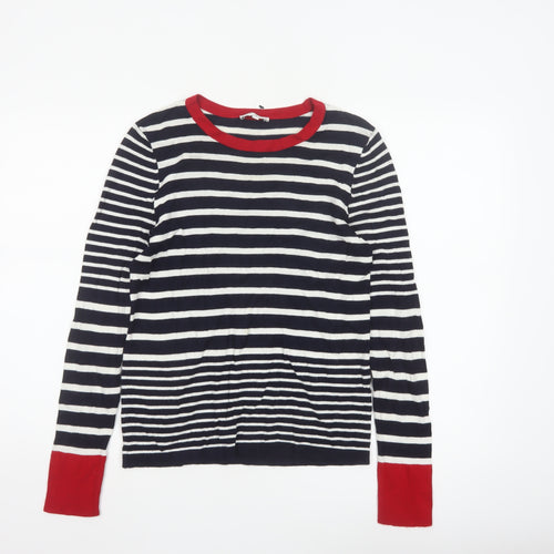 Warehouse Women's Multicoloured Stripe Knit Jumper UK 12 Crew Neck