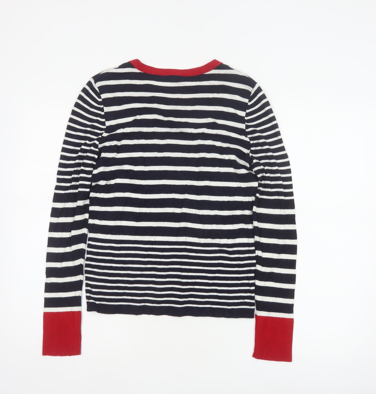 Warehouse Women's Multicoloured Stripe Knit Jumper UK 12 Crew Neck