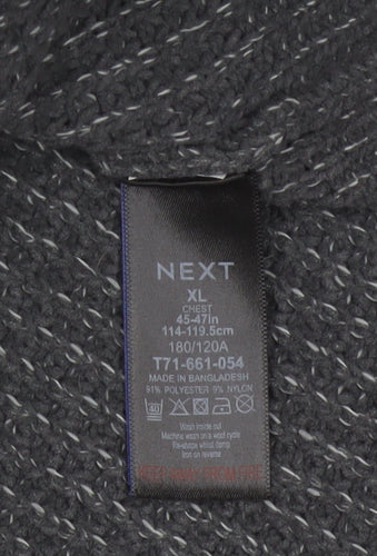 Next Men’s Grey XL 1/4 Zip Chunky Knit High Neck Jumper