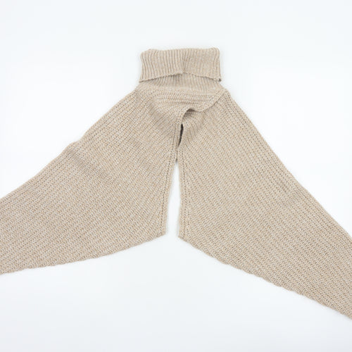 PrettyLittleThing Women Beige S Chunky Knit Roll Neck Shrug
