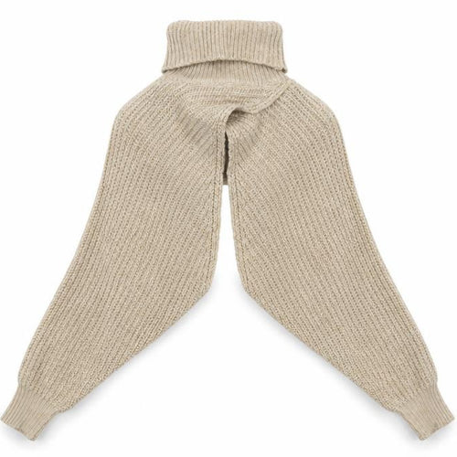 PrettyLittleThing Women Beige S Chunky Knit Roll Neck Shrug