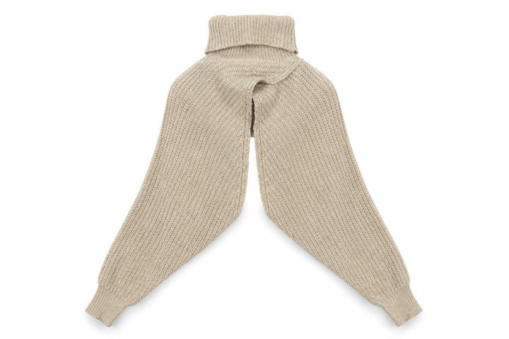 PrettyLittleThing Women Beige S Chunky Knit Roll Neck Shrug