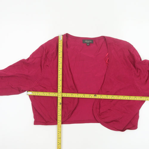 Alexon Women’s Pink XL Open Front Cropped Knit Cardigan Long Sleeve