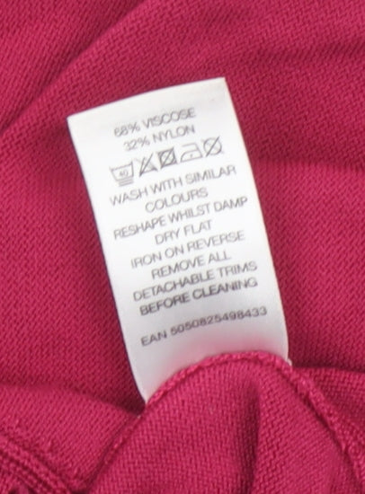 Alexon Women’s Pink XL Open Front Cropped Knit Cardigan Long Sleeve