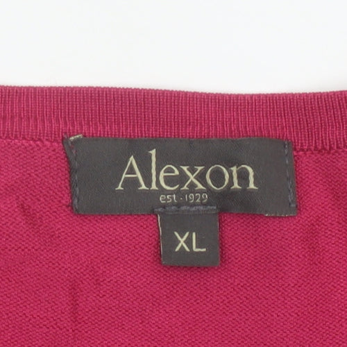 Alexon Women’s Pink XL Open Front Cropped Knit Cardigan Long Sleeve
