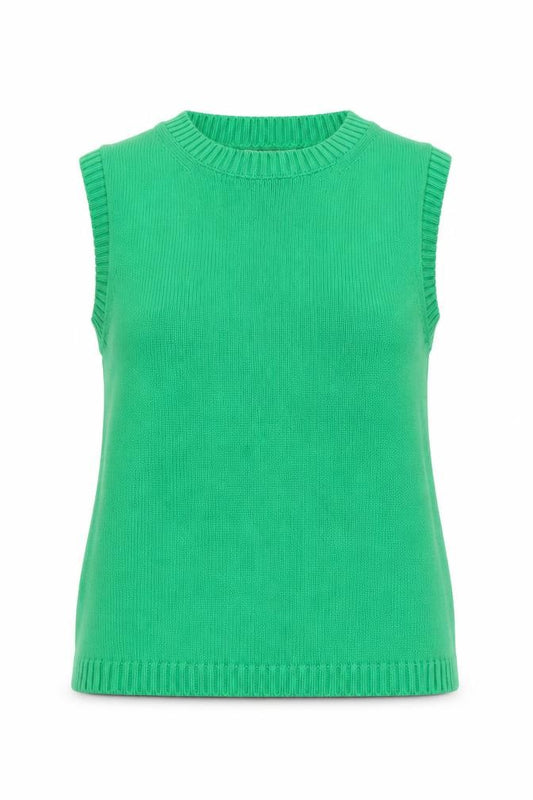 Marks & Spencer Women's Green Size S Sleeveless Crew Neck Knit Jumper Vest