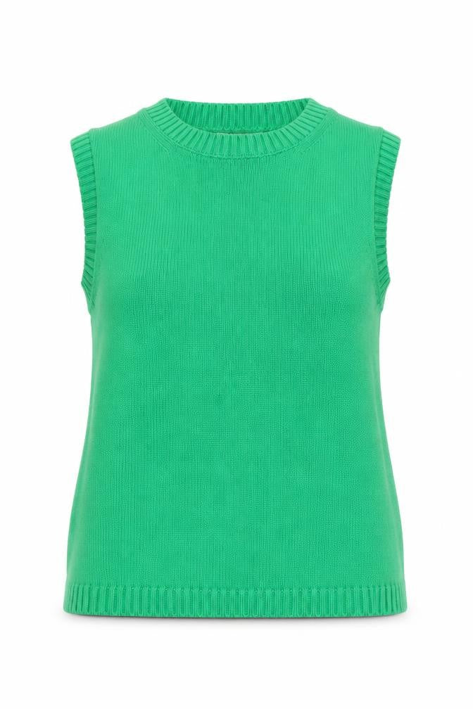 Marks & Spencer Women's Green Size S Sleeveless Crew Neck Knit Jumper Vest