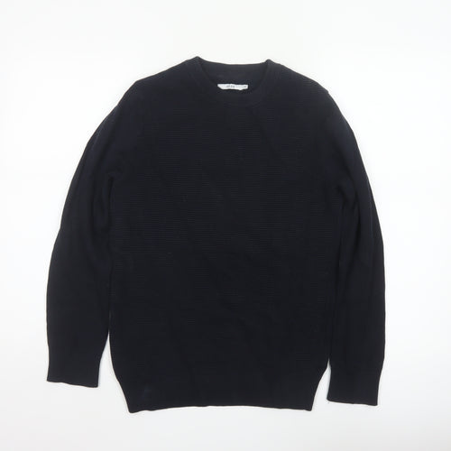 Joules Women’s Black XS Cotton Crew Neck Tight-Knit Pullover Jumper