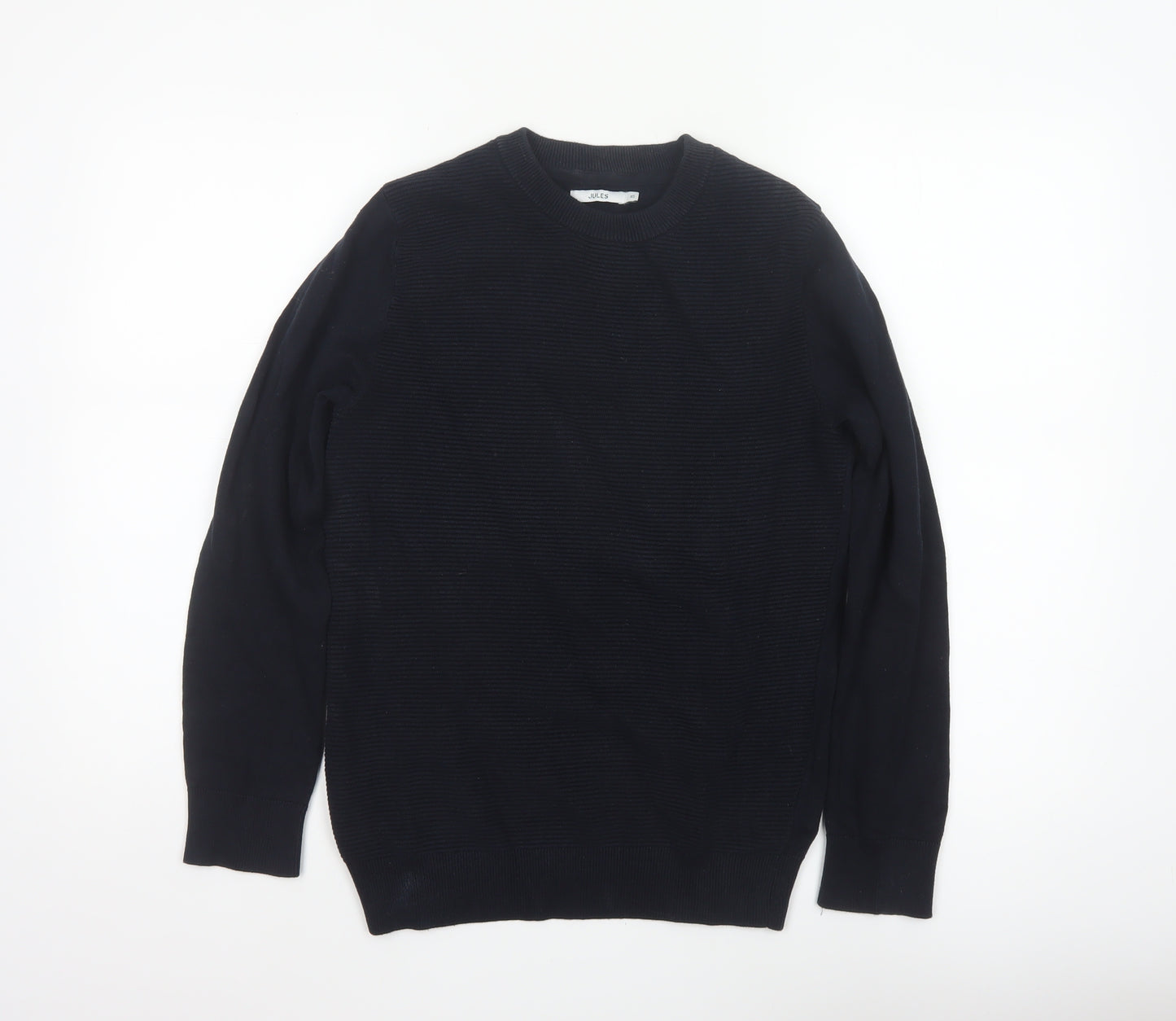 Joules Women’s Black XS Cotton Crew Neck Tight-Knit Pullover Jumper