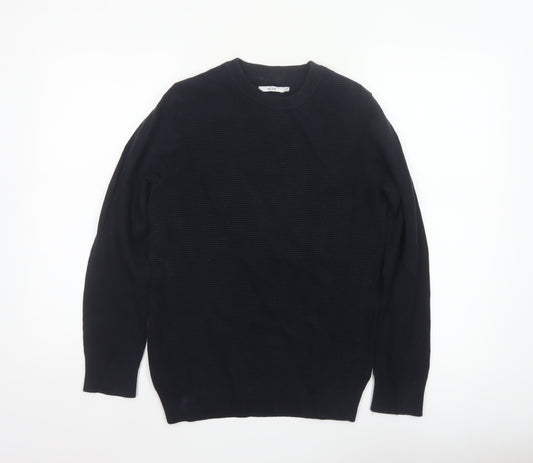 Joules Women’s Black XS Cotton Crew Neck Tight-Knit Pullover Jumper