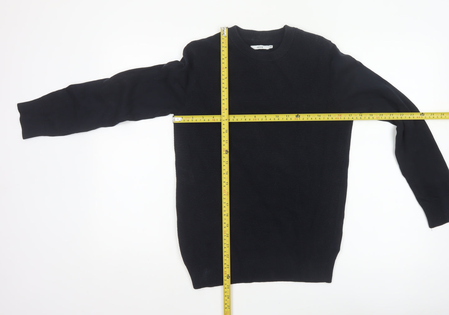 Joules Women’s Black XS Cotton Crew Neck Tight-Knit Pullover Jumper