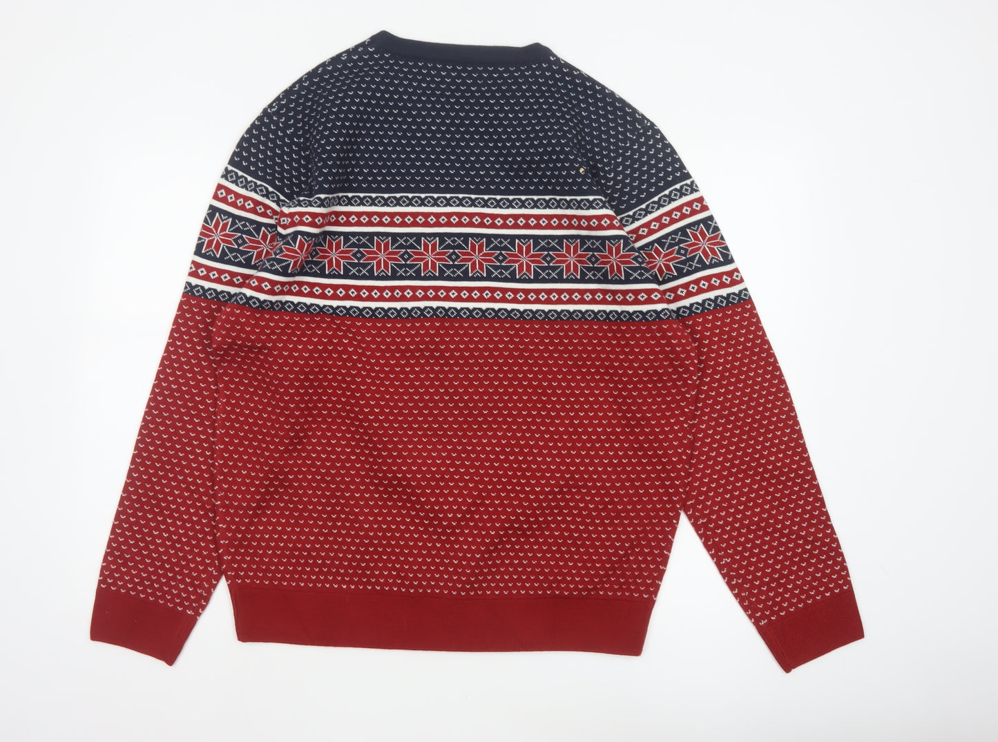 Denver Hayes Men’s Red L Fair Isle Christmas Crew Neck Pullover Jumper