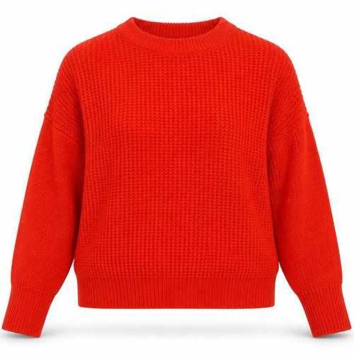 Topshop Women’s Red UK 6 Chunky Knit Crew Neck Pullover Jumper