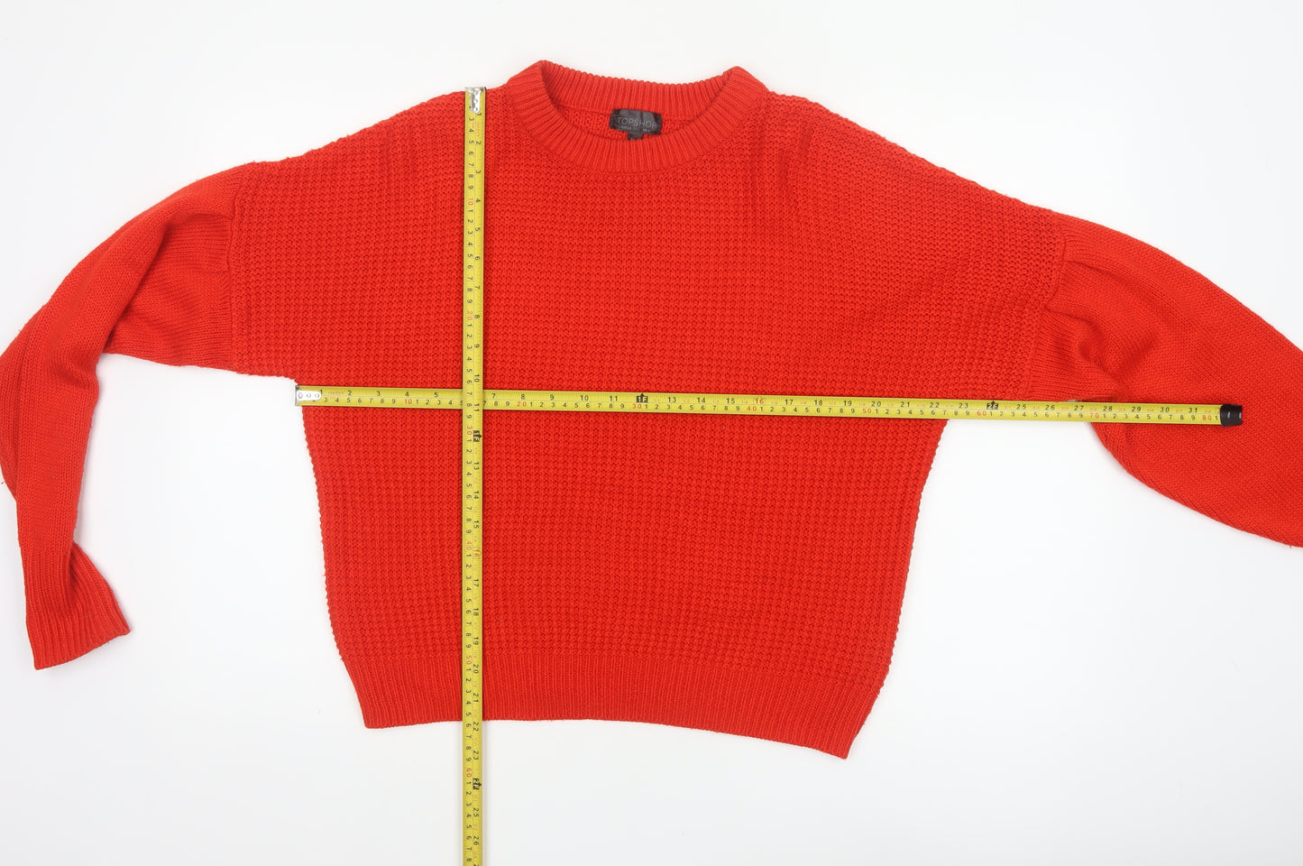 Topshop Women’s Red UK 6 Chunky Knit Crew Neck Pullover Jumper