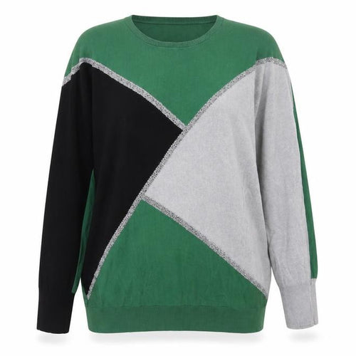Anna Rose Women’s Multicoloured XL Geometric Glitter Knit Jumper