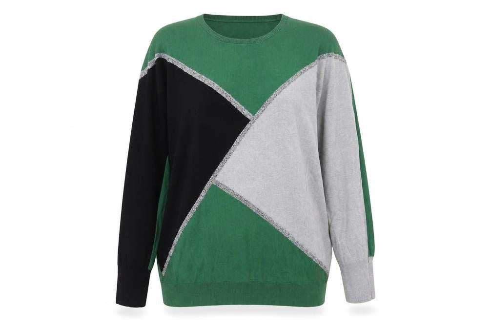 Anna Rose Women’s Multicoloured XL Geometric Glitter Knit Jumper