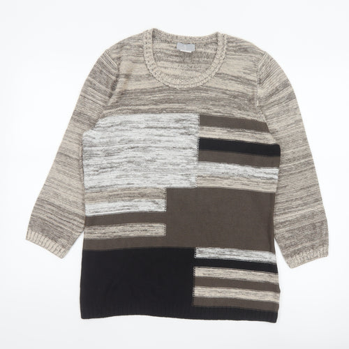 Fair Lady Women's Multicoloured Size 14 Knit Round Neck Pullover Jumper