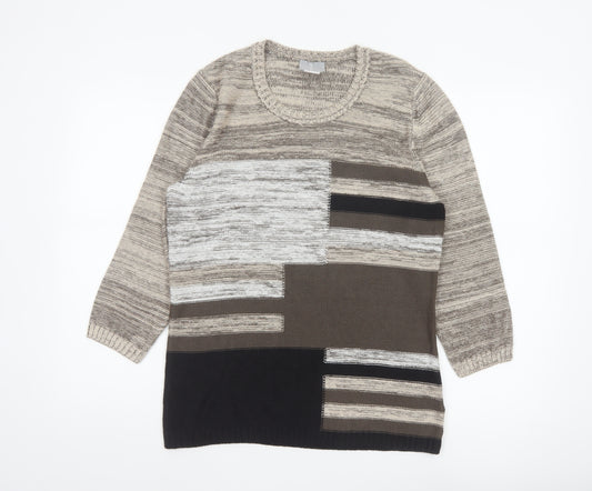 Fair Lady Women's Multicoloured Size 14 Knit Round Neck Pullover Jumper