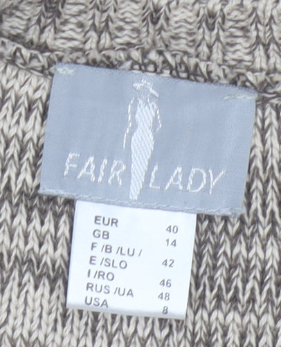 Fair Lady Women's Multicoloured Size 14 Knit Round Neck Pullover Jumper