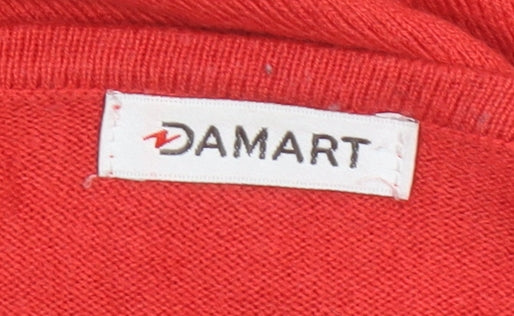 Damart Women Red UK 20 Sequin Starburst Round Neck Knit Jumper