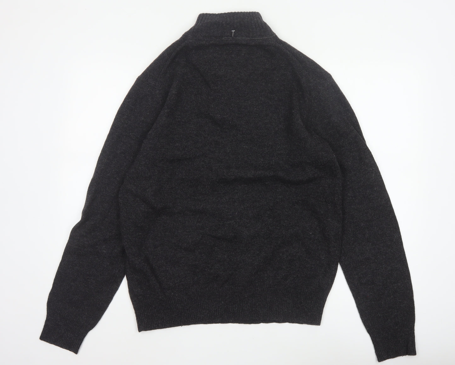 Emanuel Ungaro Men’s Grey Wool 1/4 Zip High Neck Jumper L