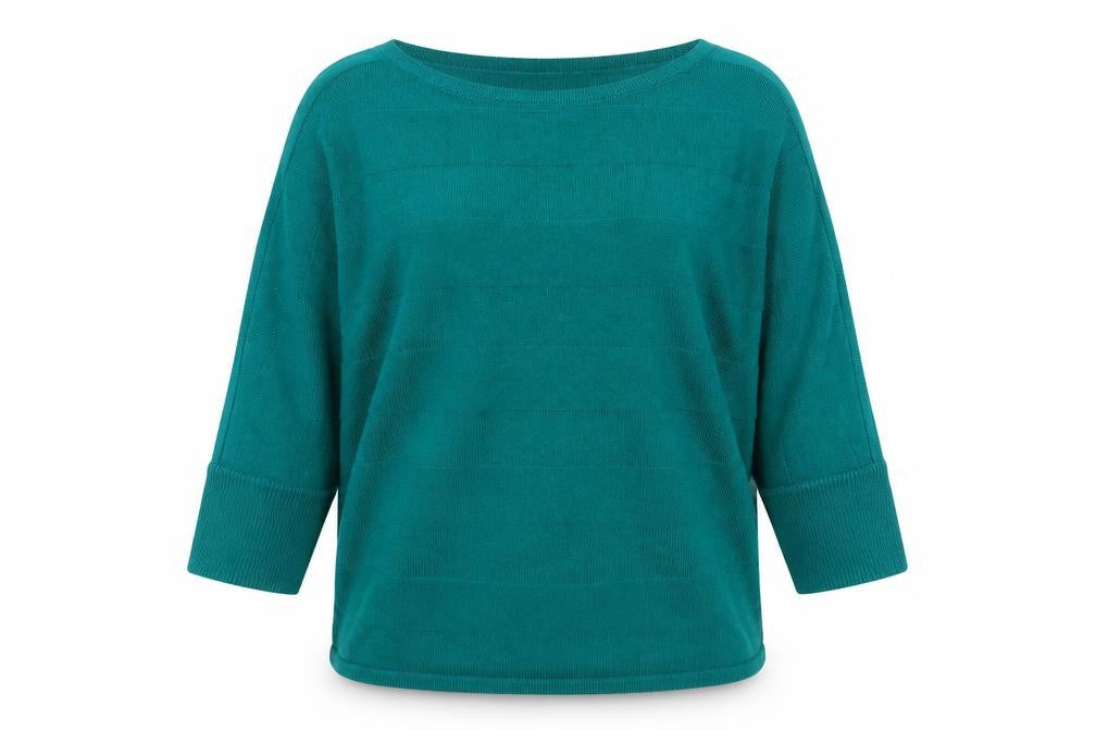 New York & Company Women Green S 3/4 Sleeve Knit Pullover Jumper